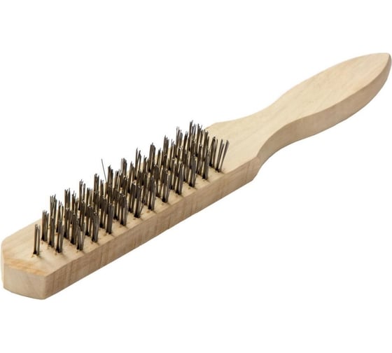 Изображение товара Ручная щетка Orientcraft 12 OC деревянная ручка, 6-ти рядная, металлический ворс KBWH612