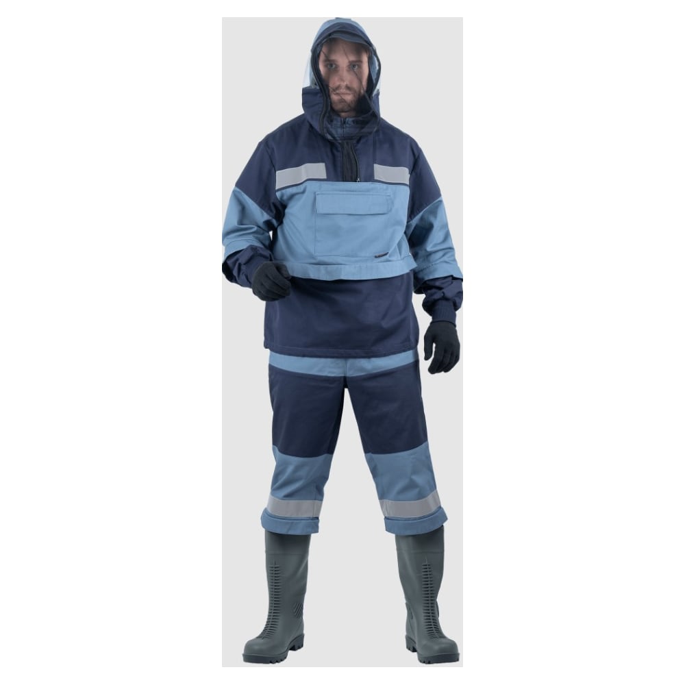 Изображение товара Костюм противоэнцефалитный ГК Спецобъединение БИОСЕЙФ ПРОТЕКТ серый-синий 136-140 мужской