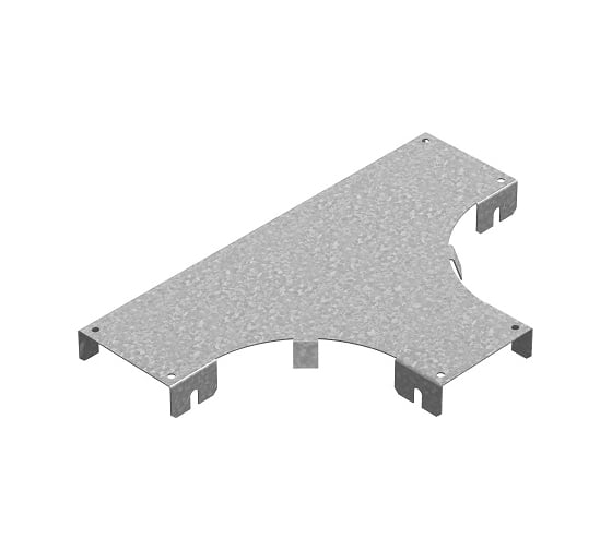 Изображение товара Крышка к Т-отводу горизонтальному OSTEC к лотку ПЛК 100, толщина 1,2 мм, Сендзимир цинк КТП-100-1,2-R100-СЦ