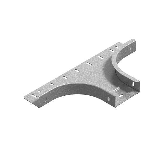 Изображение товара Ответвитель горизонтальный OSTEC к лотку ПЛК 200x35, толщина 1,5 мм, Сендзимир цинк ОПЛК-200х35-1,5-R100-СЦ