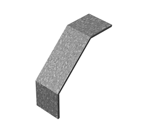 Изображение товара Крышка к углу внешнему OSTEC для лестничного лотка НЛО 400, толщина 1 мм, Сендзимир цинк КУВНЛО90-400-1,0-СЦ