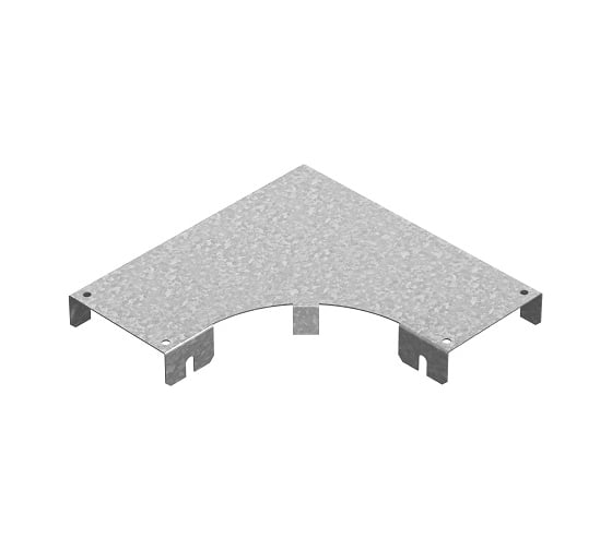 Изображение товара Крышка к углу горизонтальному OSTEC 90 градусов, к лотку ПЛК 100, толщина 1,2 мм, Сендзимир цинк КУГП90-100-1,2-R100-СЦ