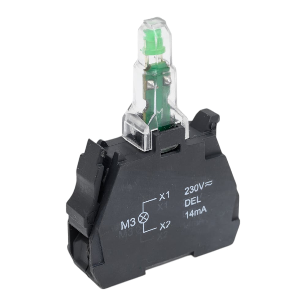 Зеленый ламповый блок с вынесеным светодиодом Briswik ZBV-M3.BR