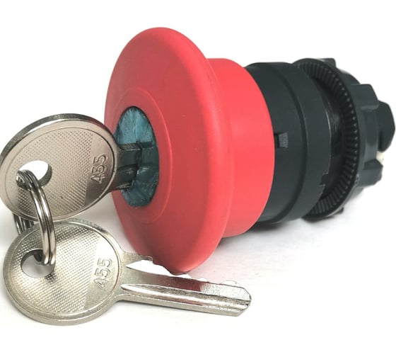 Изображение товара Головка аварийной кнопки Briswik красная гриб 22мм ключ КМЕ 51ФК красный IP40 LAY4-ES14.BR