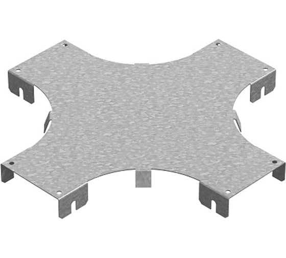 Изображение товара Крышка к разветвителю крестообразному горизонтальному OSTEC к лотку ПЛК 150, толщина 1,2 мм, Сендзимир цинк КХРП-150-1,2-R100-СЦ