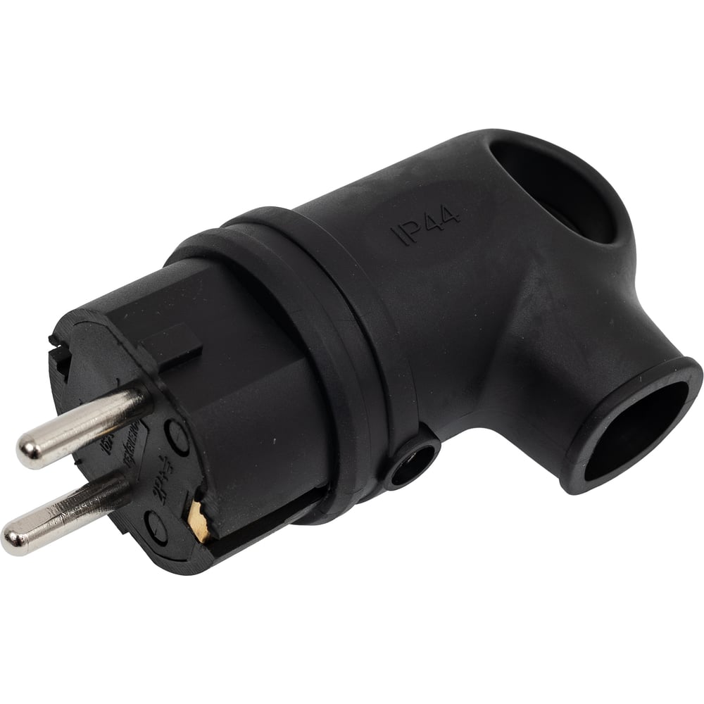 Изображение товара Вилка каучуковая угловая Texenergo 2Р+РЕ 16А 220В IP44 2шт