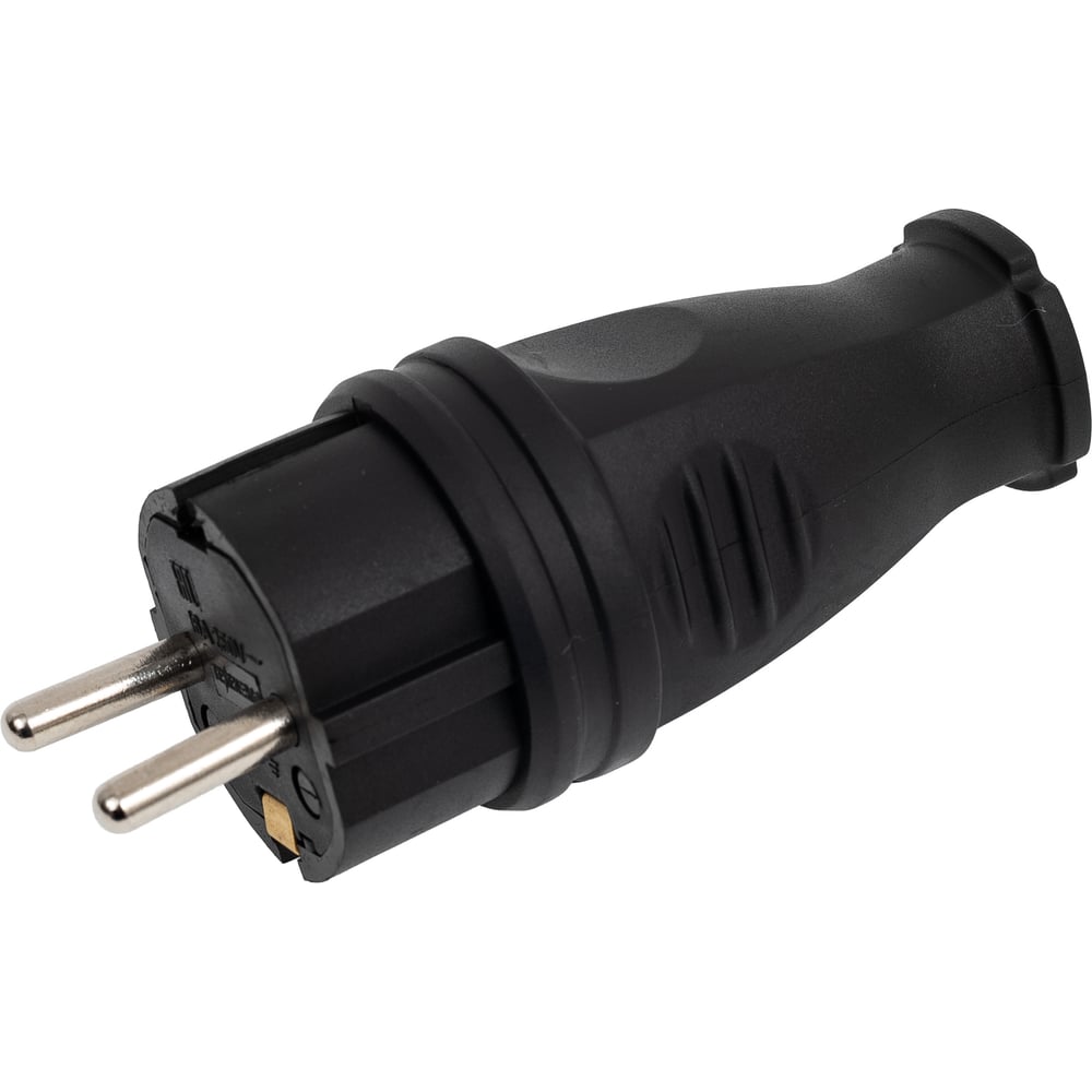 Изображение товара Вилка каучуковая Texenergo 2Р+РЕ 16А 220В IP44 черная