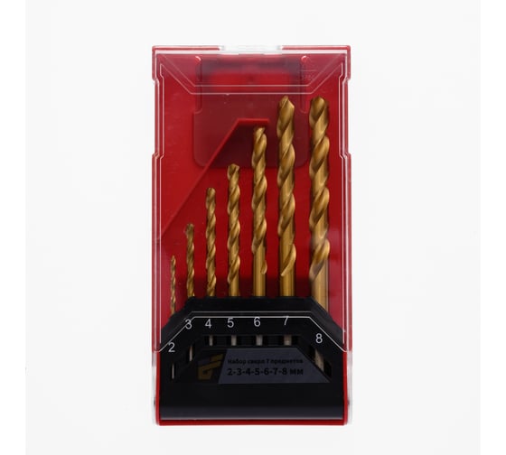 Изображение товара Сверла по металлу TORGWIN набор 7 предметов 2-3-4-5-6-7-8 мм T1706622