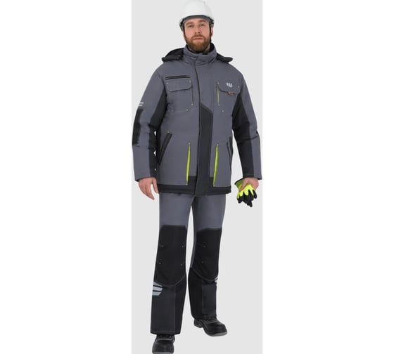 Изображение товара Куртка Iform ЭДВАНС зимняя, серый-т.серый-лимонная отделка (96-100, 194-200), шт Кур 662/96/194