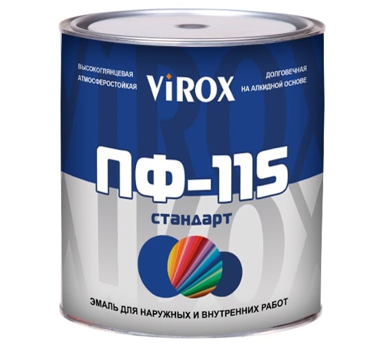 Изображение товара Эмаль VIROX ПФ-115 СТАНДАРТ серая 1,8кг 15990