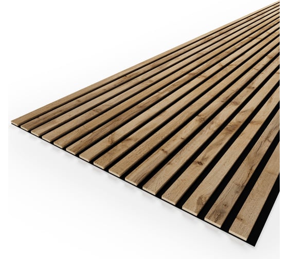 Изображение товара Панель стеновая акустическая STELLA МДФ Comfort Light Пекан 2780x600x9 (уп.1шт.) ЦБ-00016288