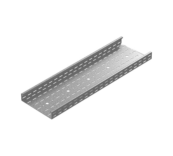 Изображение товара Промышленный лоток кабельный перфорированный OSTEC 150x60x3000, толщина 2мм, Сендзимир цинк ПЛКП-150х60х3000-2,0-СЦ