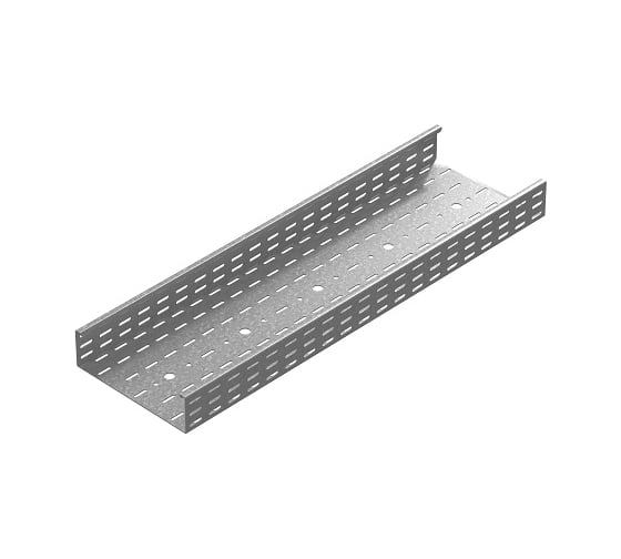 Изображение товара Промышленный лоток кабельный перфорированный OSTEC 200x85x3000, толщина 2мм, Сендзимир цинк ПЛКП-200х85х3000-2,0-СЦ