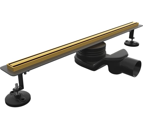 Изображение товара Душевой трап RGW SDR-54Gb-80 однолинейный щелевой 800 Золото браш O 50 мм сифон + ножки, под плитку 79215480-06