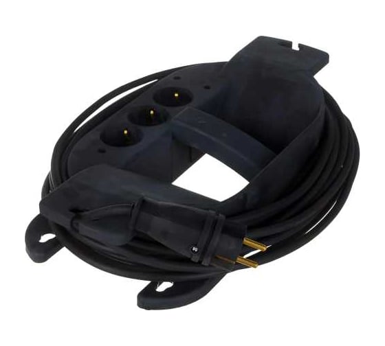 Изображение товара Удлинитель силовой Атлант КГ 3500 Вт на каучуковой рамке 3 розетки 10 м (с/з) 80050-1