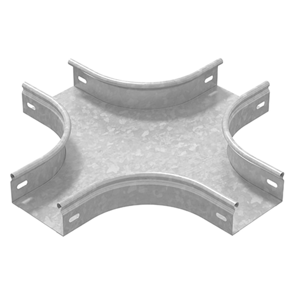 Изображение товара Разветвитель крестообразный для лотков OSTEC 200x80 цинк ХТП-200х80-0,7-R100-СЦ