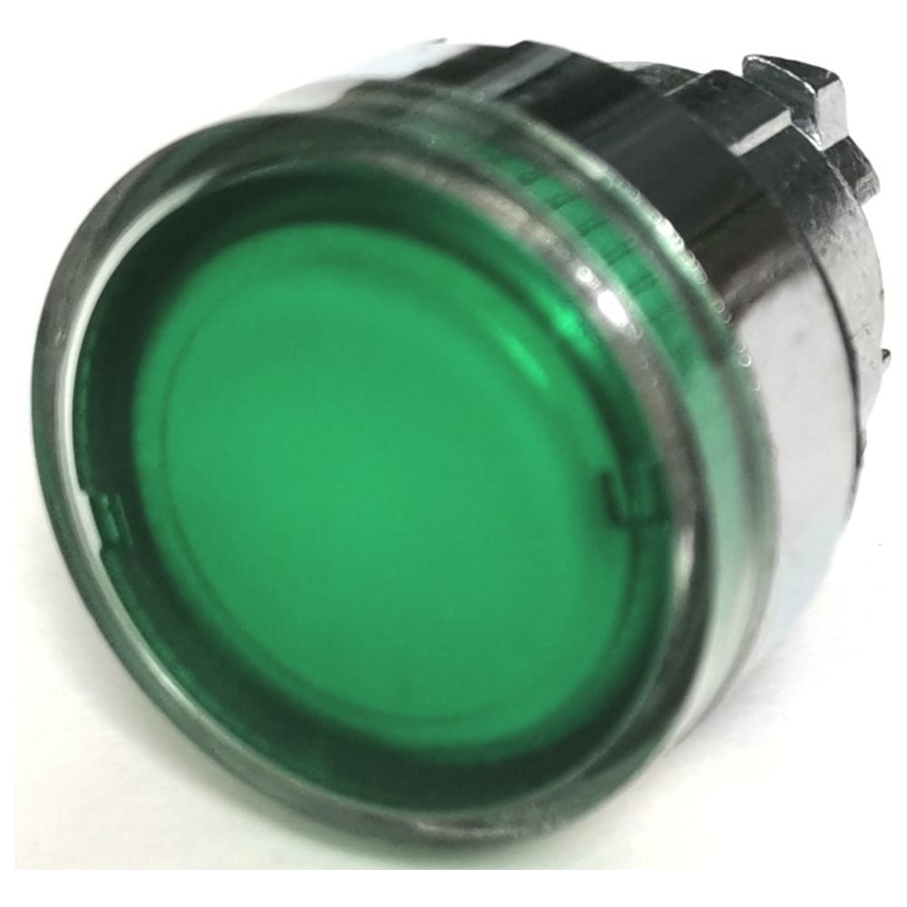 Изображение товара Головка Briswik плоская стальная с подсветкой 22мм КМЕ 41ЛС зеленая IP40