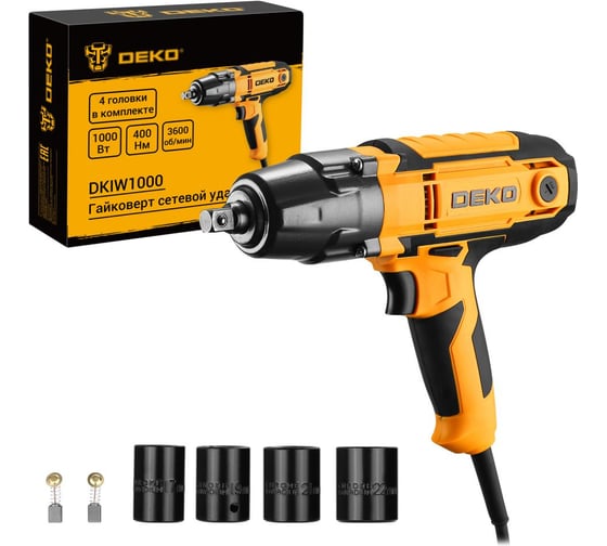 Изображение товара Гайковерт сетевой ударный DEKO DKIW1000, 1000 Вт, 400 Нм 083-1086