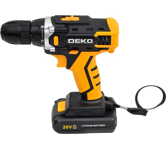 Изображение товара Аккумуляторная дрель-шуруповерт Banger 20V ONE + в кейсе + набор 63 инструмента для дома, 20В, 2x1.5Ач DEKO 083-1043