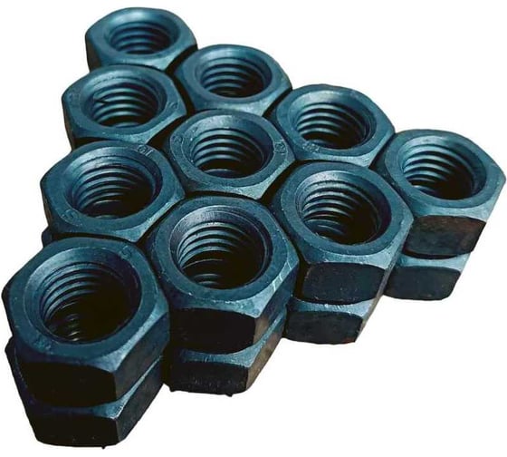 Изображение товара Гайка 23 БОЛТА черная, М10, высокопрочная, к.п.10, DIN934, 100 шт 2000000630991ф100