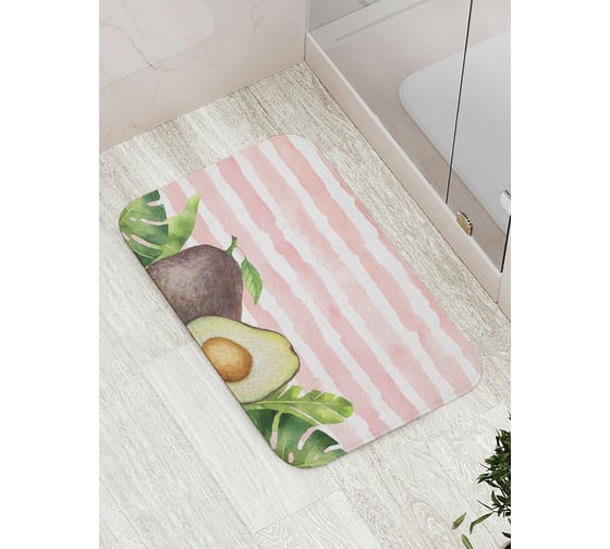 Изображение товара Коврик противоскользящий JoyArty "Тропическое авокадо" для ванной, сауны, бассейна, bath_128640