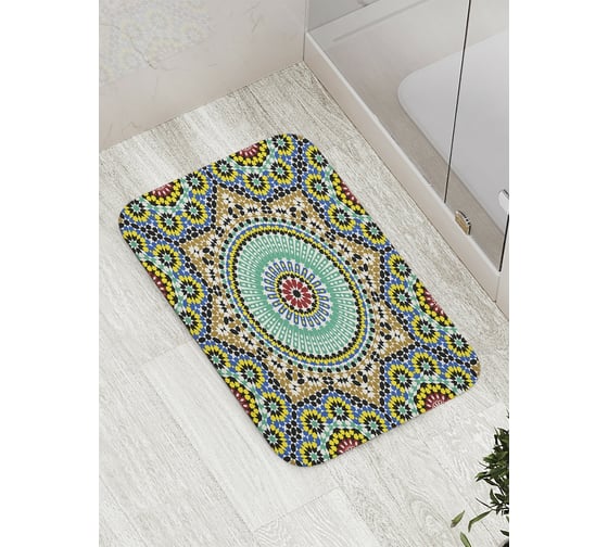 Изображение товара Коврик противоскользящий JoyArty "Цветной орнамент" для ванной, сауны, бассейна, bath_12308