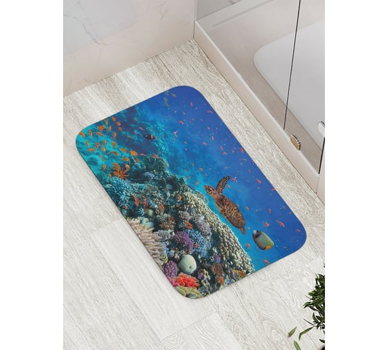 Изображение товара Коврик противоскользящий JoyArty "Океанская живность" для ванной, сауны, бассейна, bath_21282