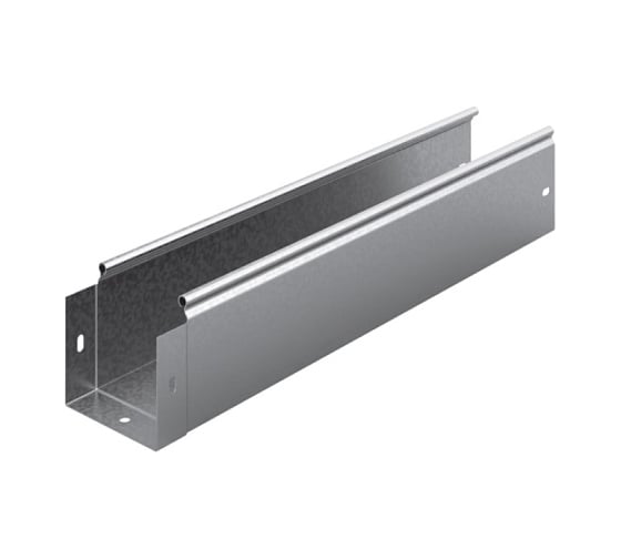 Изображение товара Лоток неперфорированный OSTEC металлический 300x100x3000, толщина 1,0 мм, Сендзимир цинк (в упаковке 2 шт) ЛНМЗТ-300х100х3000-1,0-СЦ