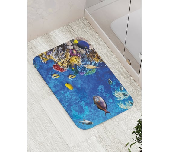 Изображение товара Коврик противоскользящий JoyArty "Дно приключений" для ванной, сауны, бассейна, bath_21290