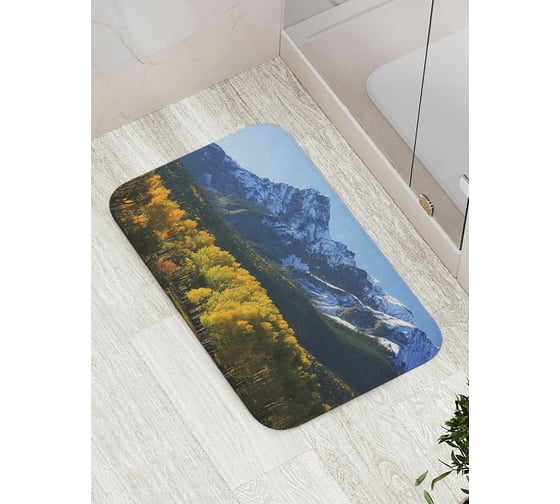 Изображение товара Коврик противоскользящий JoyArty "Лес, переходящий в горы" для ванной, сауны, бассейна, bath_21523