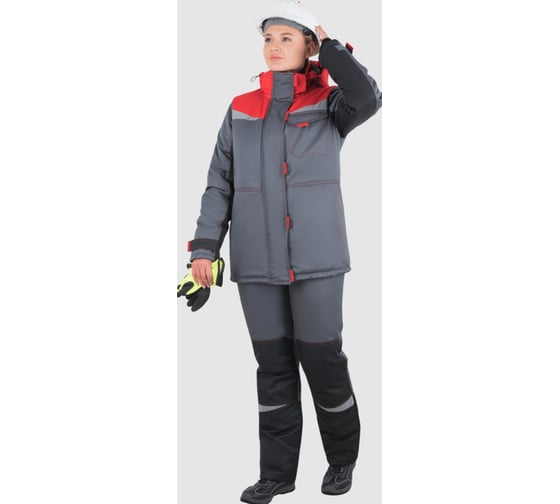 Изображение товара Костюм ГК Спецобъединение КМ-10 ЛЮКС зимний, серый-черный-красный, женский (80-84, 158-164), компл, Кос 698/80/158