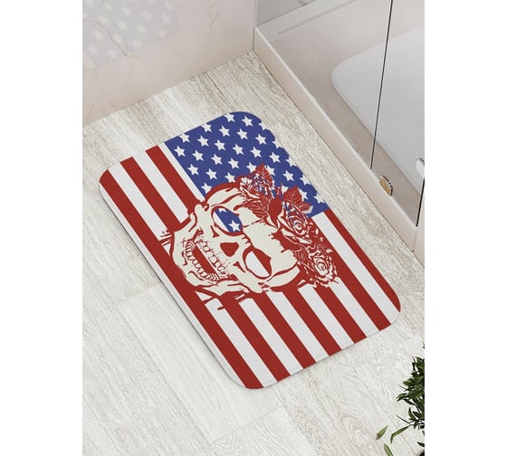 Изображение товара Коврик противоскользящий JoyArty "Американский череп" для ванной, сауны, бассейна, bath_21371