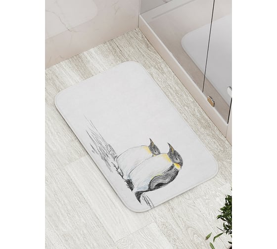 Изображение товара Коврик противоскользящий JoyArty "Пингвины на прогулке" для ванной, сауны, бассейна, bath_17278