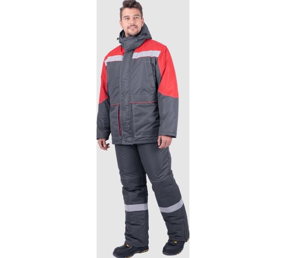 Изображение товара Костюм ГК Спецобъединение ЕНИСЕЙ зимний, серый-красный (88-92, 158-164), компл, Кос 689/88/158