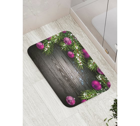 Изображение товара Коврик противоскользящий JoyArty "Шары для елки" для ванной, сауны, бассейна, bath_21477