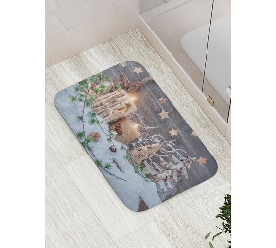 Изображение товара Коврик противоскользящий JoyArty "Зимние украшения" для ванной, сауны, бассейна, bath_21446