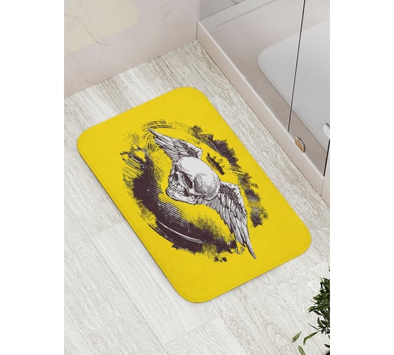 Изображение товара Коврик противоскользящий JoyArty "Коронованный череп с крыльями" для ванной, сауны, бассейна, bath_21841