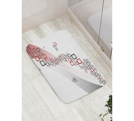 Изображение товара Коврик противоскользящий JoyArty "Вихрь с квадратами" для ванной, сауны, бассейна, bath_21913