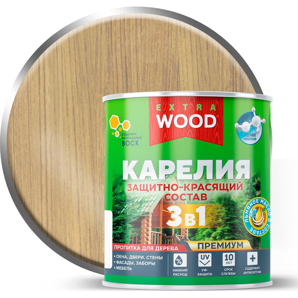 Изображение товара Защитно-красящий состав Farbitex 3в1 для древесины бесцветный 0.75 л