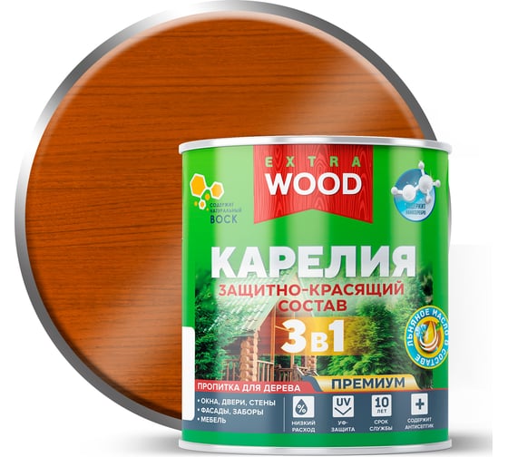 Изображение товара Защитно-красящий состав Farbitex 3в1 для древесины калужница Карелия (0.75 л) W 4300016704