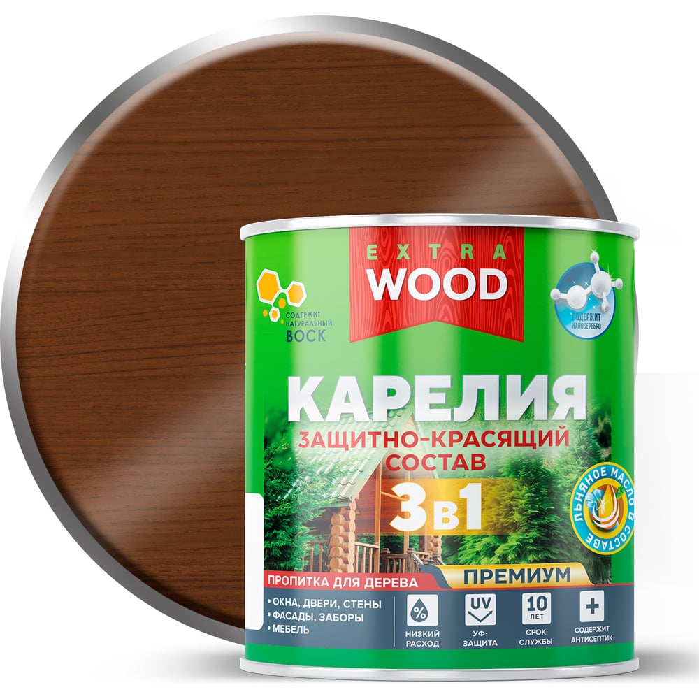 Изображение товара Защитно-красящий состав Farbitex 3в1 для древесины тик