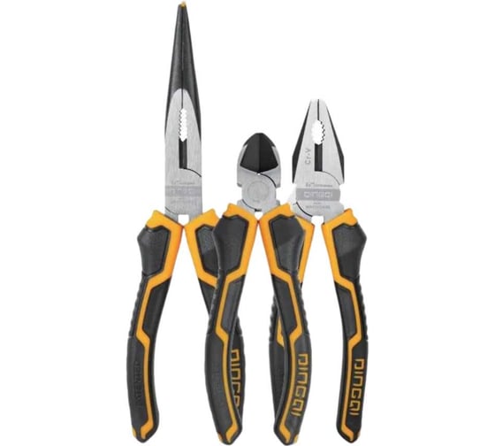 Изображение товара Набор DINGQI плоскогубы, бокорезы длинногубцы D22003