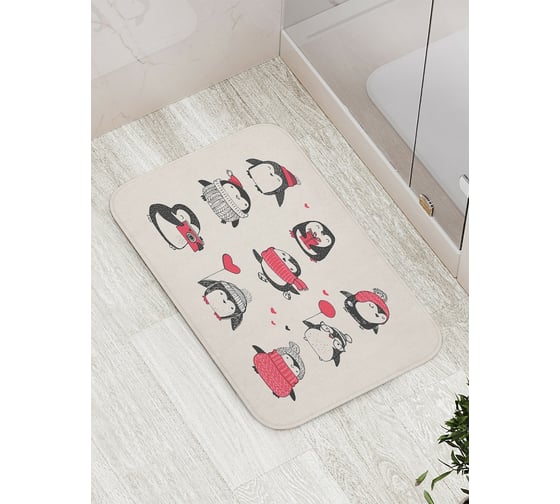 Изображение товара Коврик противоскользящий JoyArty "Выбери своего пингвина" для ванной, сауны, бассейна, bath_290618