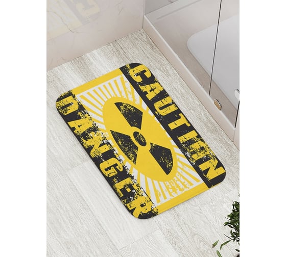 Изображение товара Коврик противоскользящий JoyArty "Предупреждение об опасности" для ванной, сауны, бассейна, bath_22028