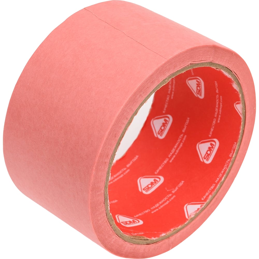 Изображение товара Лента малярная деликатная SDM розовая 50 мм 20 м для аккуратных отделочных работ