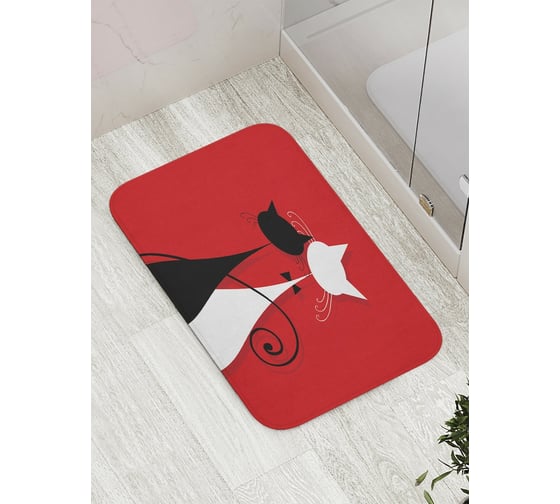 Изображение товара Коврик противоскользящий JoyArty "Кошачье свидание" для ванной, сауны, бассейна, bath_33480