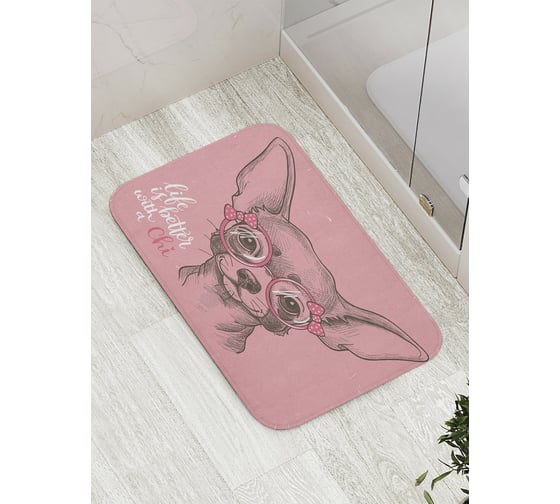 Изображение товара Коврик противоскользящий JoyArty "Эскиз чихуахуа" для ванной, сауны, бассейна, bath_32985