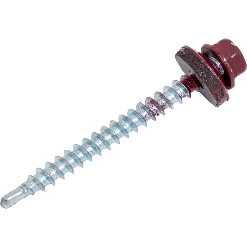 Изображение товара Саморез кровельный BISKREP 4.8x51 RAL 3005 винно-красный 200 шт