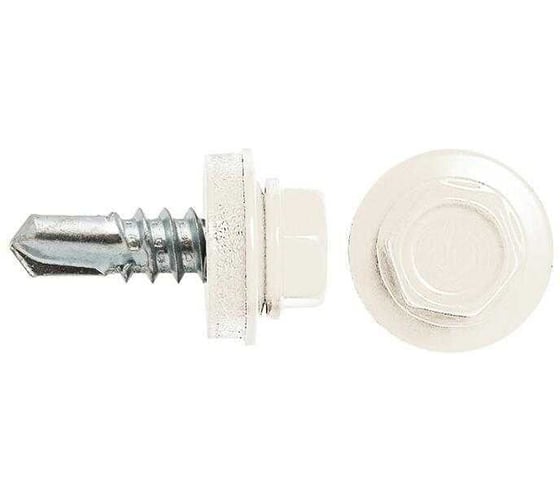 Изображение товара Саморез кровельный BISKREP 5.5x19 RAL 9003 белый, 300 шт, пл.конт 1000 мл 1-20633
