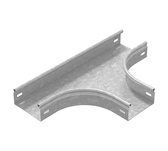 Изображение товара Т-отвод плавный OSTEC к лотку 400x80, толщина 0,7 мм, Сендзимир цинк ТТП-400х80-0,7-R100-СЦ